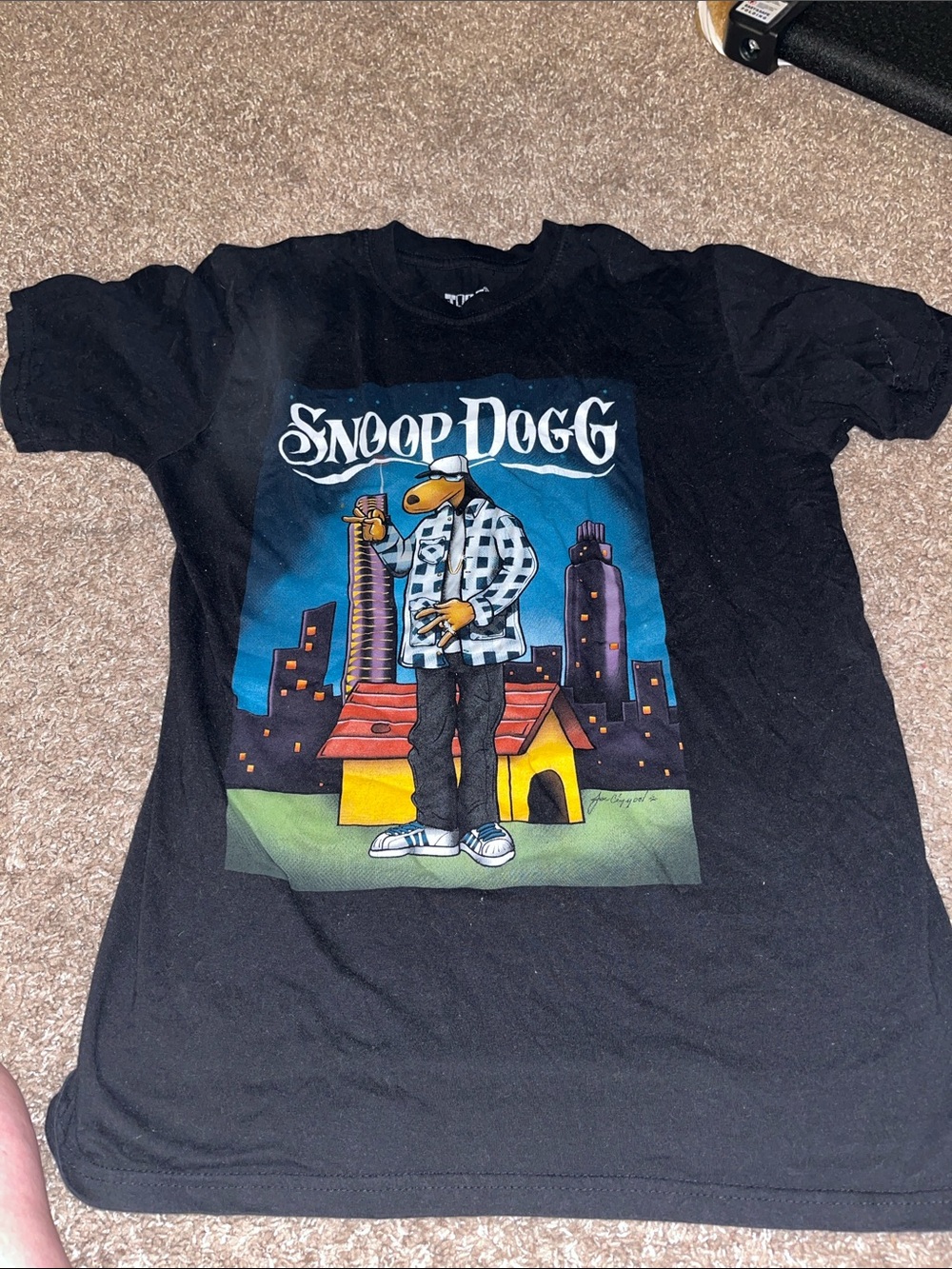 Black Snoop Dogg Graphic Short Sleeve Tee for Kids